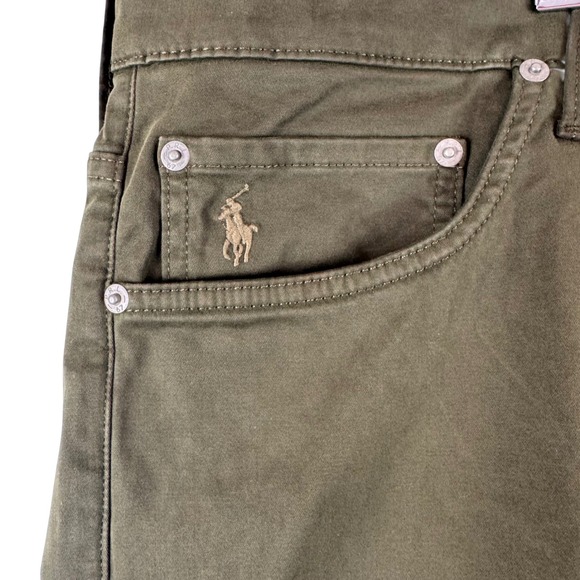 Polo Ralph Lauren Varick Slim Straight Mens 44Bx30 Green Stretch Chino Pants NEW - Picture 4 of 8